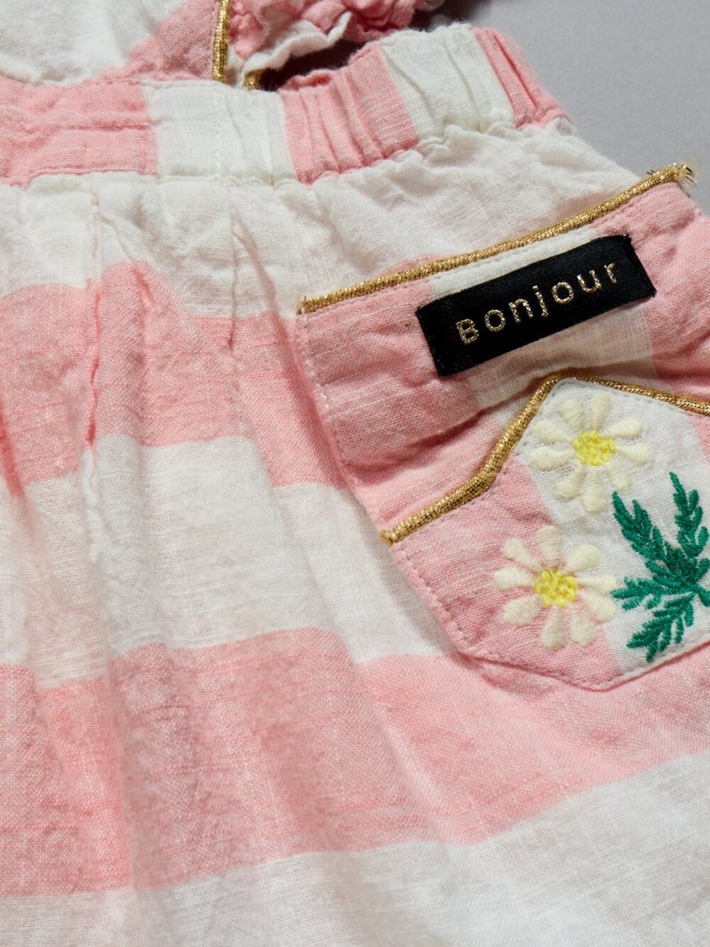 BONJOUR PINK DECKCHAIR STRIPED APRON DRESS - Picture 2 of 8